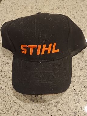 Stihl Black & Orange Embroidered Logo Cap - Men